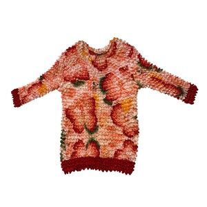 Vintage Popcorn Shirt Pink Red Floral Abstract Magic Bubble Top 90s Directives